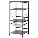 レンジ台〔4段〕 キッチン収納 棚 電子レンジ トースター 炊飯器 電気ポット 台 オープンラック 台所 おしゃれ かわいい 北欧 スチール ミドルタイプ ぼん家具