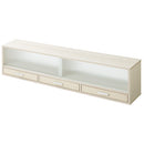 カウンター上置き収納棚〔幅120cm〕 カウンター上収納ラック 引き出し ガラス扉付き 食器棚 カップボード キッチン ぼん家具