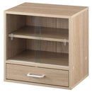 卓上ミニ食器棚 カウンター上収納ラック 引き出し ガラス扉付き ミニ食器棚 カップボード キッチン ぼん家具