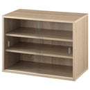 上置き食器棚〔幅60cm〕 カウンター上収納ラック ガラス扉付き ミニ食器棚 カップボード 卓上 キッチン 木目調 ぼん家具