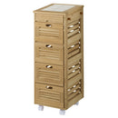 キッチンストッカー〔5段〕 キッチンワゴン 桐 キャスター付き 5段 引き出し フック ラック 収納 野菜 ストッカー 木製 ぼん家具