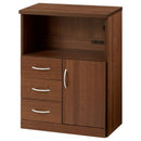 コンセント付FAX台 キャビネット 電話台 扉付き 引き出し コンセント ルーター 収納棚 リビング 木目調 ぼん家具