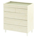 ガラスコレクションケース付チェスト チェスト 5段 脚付き ガラス天板 タンス 衣類収納 アクセサリー ディスプレイ 木目調  ぼん家具