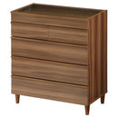 ガラスコレクションケース付チェスト チェスト 5段 脚付き ガラス天板 タンス 衣類収納 アクセサリー ディスプレイ 木目調  ぼん家具