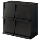 フラップチェスト フラップチェスト 4扉付き ディスプレイラック 本棚 収納 A4 キャビネット 木目調 ぼん家具