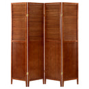 ルーバーパーテーション〔4連〕 パーテーション 衝立 間仕切り おしゃれ 木製 折りたたみ 自立 仕切り 収納 室内 高さ160 4連 横長 和風 伸縮 リビング オフィス 白 茶 ぼん家具