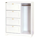 引き出し付きハンガーラック ハンガーラック 収納 家具 引き出し 4段 幅80 ラック ワードローブ タンス 箪笥 チェスト キャビネット 白 佐藤産業