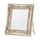 卓上アンティーク調ミラー〔大〕 スタンドミラー 卓上ミラー 鏡 アンティーク 化粧鏡 おしゃれ メイクミラー 卓上鏡 木製 大型 大きめ ゴールド スタンド式 玄関 化粧台 ぼん家具