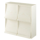 多目的ラック 本棚 cdラック 薄型 カラーボックス 収納棚 扉付き ディスプレイラック おしゃれ 木製 スライド 大容量 幅90 高さ90 フラップ扉 コミック収納 前後2列 棚 ぼん家具