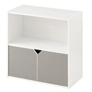 収納ボックス カラーボックス キューブボックス 2段 扉付き リビング収納 本棚 ディスプレイラック 約 幅60 奥行30 高さ60 cm ロータイプ 扉 収納棚 木製 収納 ぼん家具