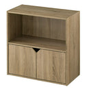 収納ボックス カラーボックス キューブボックス 2段 扉付き リビング収納 本棚 ディスプレイラック 約 幅60 奥行30 高さ60 cm ロータイプ 扉 収納棚 木製 収納 ぼん家具