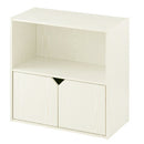 収納ボックス カラーボックス キューブボックス 2段 扉付き リビング収納 本棚 ディスプレイラック 約 幅60 奥行30 高さ60 cm ロータイプ 扉 収納棚 木製 収納 ぼん家具