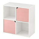 収納ボックス カラーボックス キューブボックス 2段 扉付き リビング収納 本棚 ディスプレイラック 約 幅60 奥行30 高さ60 cm ロータイプ 扉 収納棚 木製 収納 ぼん家具