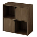 収納ボックス カラーボックス キューブボックス 2段 扉付き リビング収納 本棚 ディスプレイラック 約 幅60 奥行30 高さ60 cm ロータイプ 扉 収納棚 木製 収納 ぼん家具