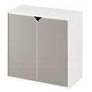 収納ボックス カラーボックス キューブボックス 2段 扉付き リビング収納 本棚 ディスプレイラック 約 幅60 奥行30 高さ60 cm ロータイプ 扉 収納棚 木製 収納 ぼん家具