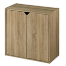 収納ボックス カラーボックス キューブボックス 2段 扉付き リビング収納 本棚 ディスプレイラック 約 幅60 奥行30 高さ60 cm ロータイプ 扉 収納棚 木製 収納 ぼん家具