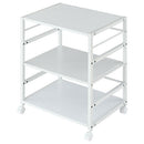 キャスター付きサイドワゴン プリンター台 キャスター付き 3段 可動棚 サイドワゴン 収納 スチール  木目調 大理石風 ぼん家具