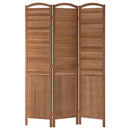 パーテーション パーテーション おしゃれ パーティション 間仕切り 木製 天然木 3連 自立 衝立 約 幅 120cm 高さ 170cm ルーバー折りたたみ 洋風 茶色 白 ぼん家具