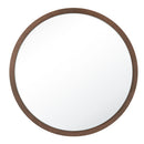 壁掛けラウンドミラー 壁掛け鏡 ウォールミラー ミラー 丸型 壁掛け 35cm 天然木 木枠 丸ミラー 壁 吊り下げ 姿見 玄関 小さめ 木製フレーム 木 飛散防止 フック付き ぼん家具