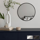 壁掛けラウンドミラー 壁掛け鏡 ウォールミラー ミラー 丸型 壁掛け 40cm おしゃれ ゴールド 丸ミラー 壁 吊り下げ 姿見 玄関 大きめ アルミフレーム 飛散防止 フック付き ぼん家具