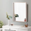 壁掛けミラー ウォールミラー 鏡 壁掛け おしゃれ 壁掛けミラー 北欧 姿見 大きめ 木製フレーム 天然木 軽量 幅45 高さ60 飛散防止 洗面 玄関 アンティーク モダン ぼん家具