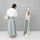 スタンドミラー〔幅23cm〕 姿見 全身鏡 スタンドミラー 全身 姿見鏡  おしゃれ 鏡 コンパクト ウッド ミラー 賃貸 スタンド鏡 玄関 かがみ 折りたたみ 飛散防止 キッズミラー ぼん家具