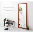 ウッドフレームミラー 姿見 全身ミラー 大型鏡 立て掛け アンティーク調 木製フレーム 全身鏡 おしゃれ 約 幅60 高さ160 大型ミラー スリム 飛散防止 大きい 鏡 賃貸 ぼん家具