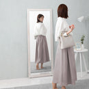 ウッドフレームミラー 姿見 全身ミラー 大型鏡 立て掛け アンティーク調 木製フレーム 全身鏡 おしゃれ 約 幅60 高さ160 大型ミラー スリム 飛散防止 大きい 鏡 賃貸 ぼん家具