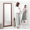 ウッドフレームミラー 姿見 全身ミラー 大型鏡 立て掛け アンティーク調 木製フレーム 全身鏡 おしゃれ 約 幅60 高さ160 大型ミラー スリム 飛散防止 大きい 鏡 賃貸 ぼん家具