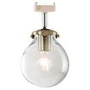 シーリングライト 1灯 ガラス  シーリングライト LED 照明器具 おしゃれ 天井照明 ガラス クラック 丸 真鍮 口金 e17 キッチン 玄関 透明 アンティーク ダクトレール noji ノジー ぼん家具