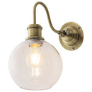 ブラケットライト 1灯 ガラス ブラケットライト ウォールライト おしゃれ LED 間接照明 丸 壁掛け 壁付け 口金 e26 泡 クラック ガラス 真鍮 透明 角度調節 noji ノジー ぼん家具