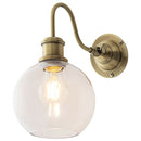 ブラケットライト 1灯 ガラス ブラケットライト ウォールライト おしゃれ LED 間接照明 丸 壁掛け 壁付け 口金 e26 泡 クラック ガラス 真鍮 透明 角度調節 noji ノジー ぼん家具