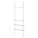 つっぱり式ラック ランドリーラック 突っ張り 約幅50～80cm スリムサイズ 洗濯機ラック 収納 棚 おしゃれ ハンガー 伸縮 隙間 縦型 洗濯機上 省スペース 引っ掛け棒付き ぼん家具