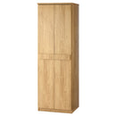 木製クローゼット〔衣類ハンガー2段〕 木製 クローゼット 両開き 押入れ たんす スリム ワードローブ 収納 ロッカー ラック 棚 2段 洋服ラック おしゃれ ぼん家具