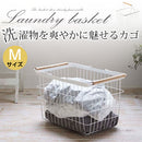 ランドリーバスケット〔Mサイズ〕 ランドリーバスケット ランドリー収納 脱衣所 洗面所 収納 かご バスケット 持ち手 カゴ 洗濯物 衣類 洗剤 タオル 洋服 洗濯物入れ 山崎実業