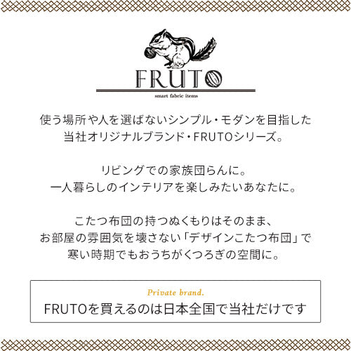 デニム風こたつ布団セット　FRUTO（フルート）〔75×75cm用〕