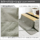 デニム風こたつ布団セット〔75×105cm用〕 こたつ布団 掛敷 長方形 セット 洗える こたつ掛布団 敷布団 薄手 マイクロファイバー 省スペース おしゃれ FRUTO