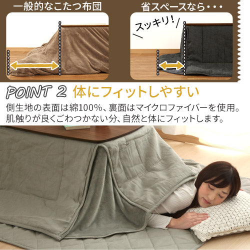 デニム風こたつ布団セット〔75×105cm用〕