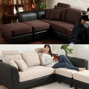 ヘッドレスト付きカウチソファ3人掛け〔カバー単体〕 ソファーカバー 3人掛け おしゃれ ソファカバー 洗える 洗濯 カバーリング ソファ 着せ替え ヘッドレストカウチソファ 布地 ファブリック 座面 l字 北欧 ぼん家具