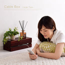 桐ケーブルボックス〔大〕 ケーブルボックス 小型 木製 電源タップ コンセント 隠す 収納 配線 コード 卓上 桐製 ぼん家具