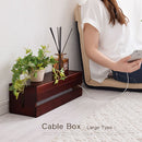 桐ケーブルボックス〔大〕 ケーブルボックス 小型 木製 電源タップ コンセント 隠す 収納 配線 コード 卓上 桐製 ぼん家具