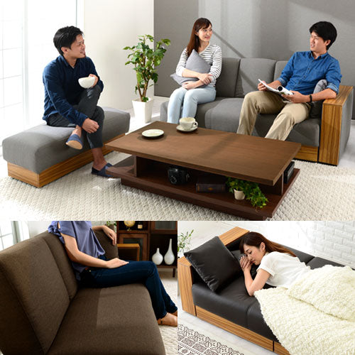 リクライニング式ソファベッド〔収納付き〕