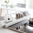 棚付き伸縮排気口カバー 排気口カバー 棚付き 伸縮式 油ハネガード 調味料 収納 コンロ キッチンラック 伸縮 グリル排気口カバー おしゃれ TOWER 山崎実業 山崎実業