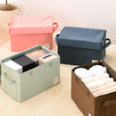 折り畳み収納ボックス〔Mサイズ〕 収納ボックス 収納ケース 布 折りたたみ ふた付き ボックス 衣類収納 コンパクト 小物 蓋つき 衣類ケース おしゃれ おもちゃ箱 収納袋 収納 押し入れ 本 Mサイズ ぼん家具