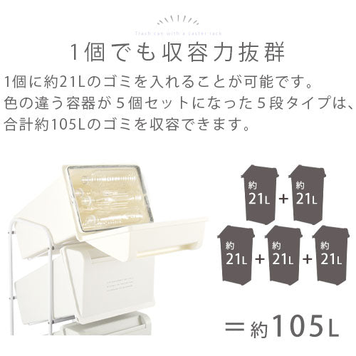 ダストボックス〔5段タイプ〕 ゴミ箱 分別用ゴミ箱 おしゃれ