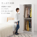 木製クローゼット〔衣類ハンガー2段〕 木製 クローゼット 両開き 押入れ たんす スリム ワードローブ 収納 ロッカー ラック 棚 2段 洋服ラック おしゃれ ぼん家具