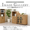 キッチン収納〔食器棚・ワゴンタイプ〕 キッチンキャビネット ワゴン 3段 可動棚 引き出し キャスター ガラス扉付き 食器棚 収納 ぼん家具