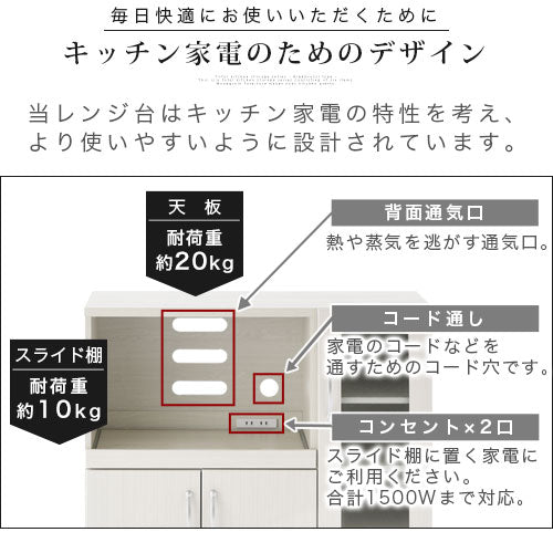 キッチン収納〔レンジ台・ロータイプ〕