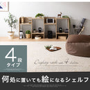 ディスプレイシェルフ〔4段〕 ディスプレイラック S型 4段 オープンラック シェルフ 収納棚 本棚 ディスプレイ 薄型 A4 ぼん家具