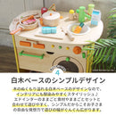 森のアイランドキッチン おままごと キッチン おもちゃ コンロ ごっこ遊び 天然木 子供 幼児 絵本ラック 蛇口 収納 お片付け 誕生日 4歳 5歳 可愛い ぼん家具